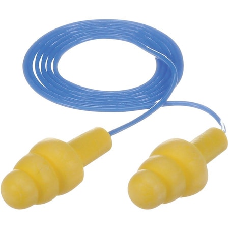 3M Yes Polymer UltraFit Corded Earplugs, 25 dB, Yellow, 100 PK MMM3404004